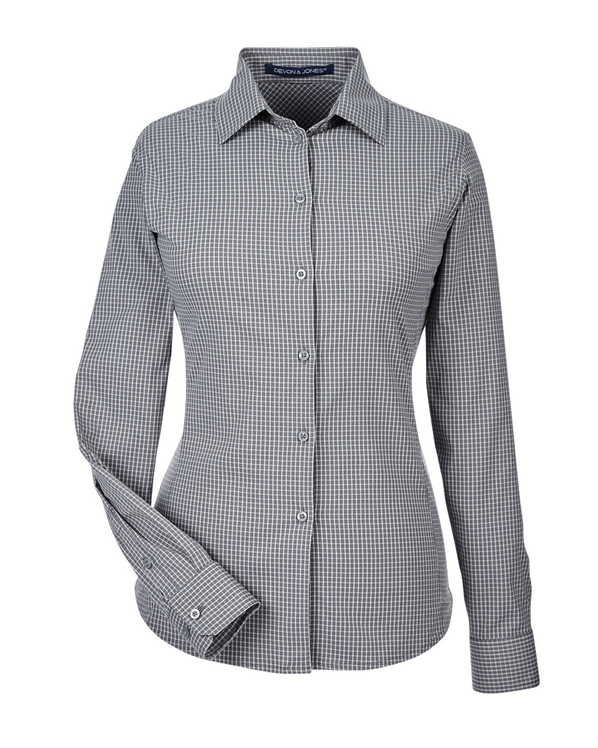 Devon & Jones CrownLux Performance™ Ladies' Tonal Mini Check Shirt
