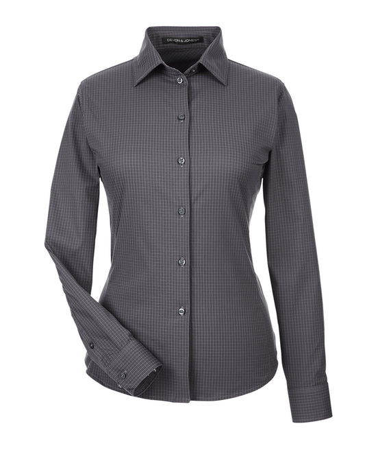 Devon & Jones CrownLux Performance™ Ladies' Tonal Mini Check Shirt