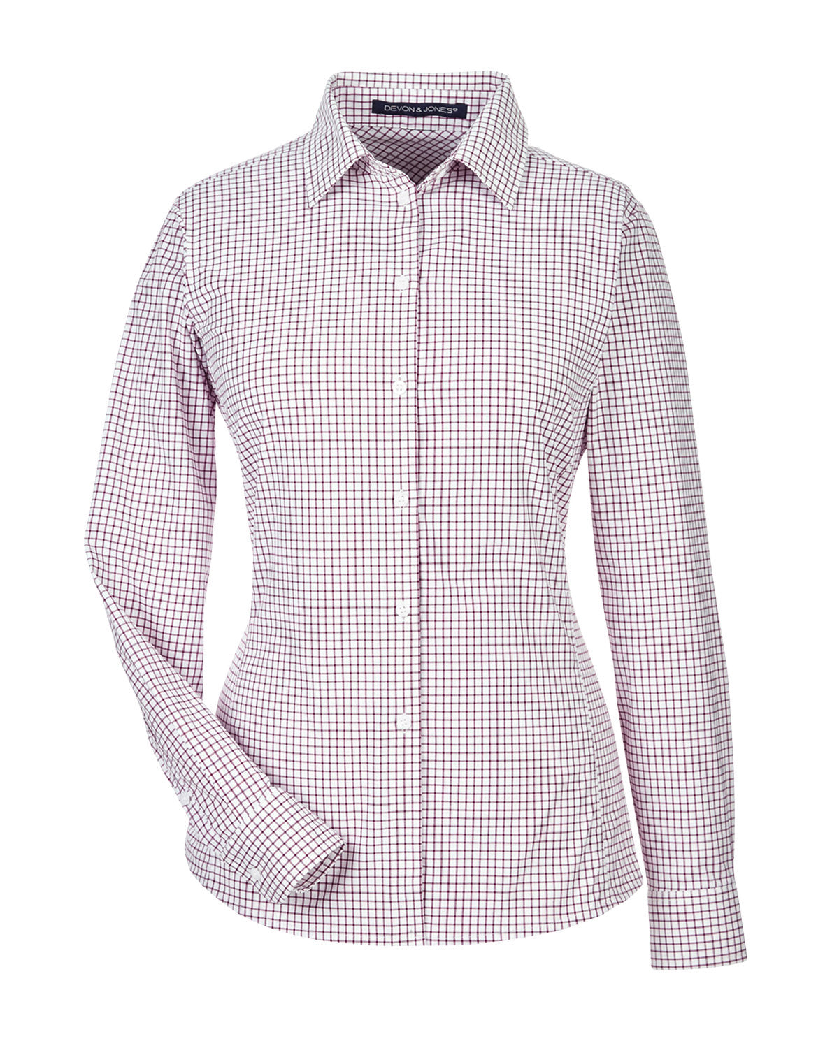 Devon & Jones CrownLux Performance™ Ladies' Micro Windowpane Shirt