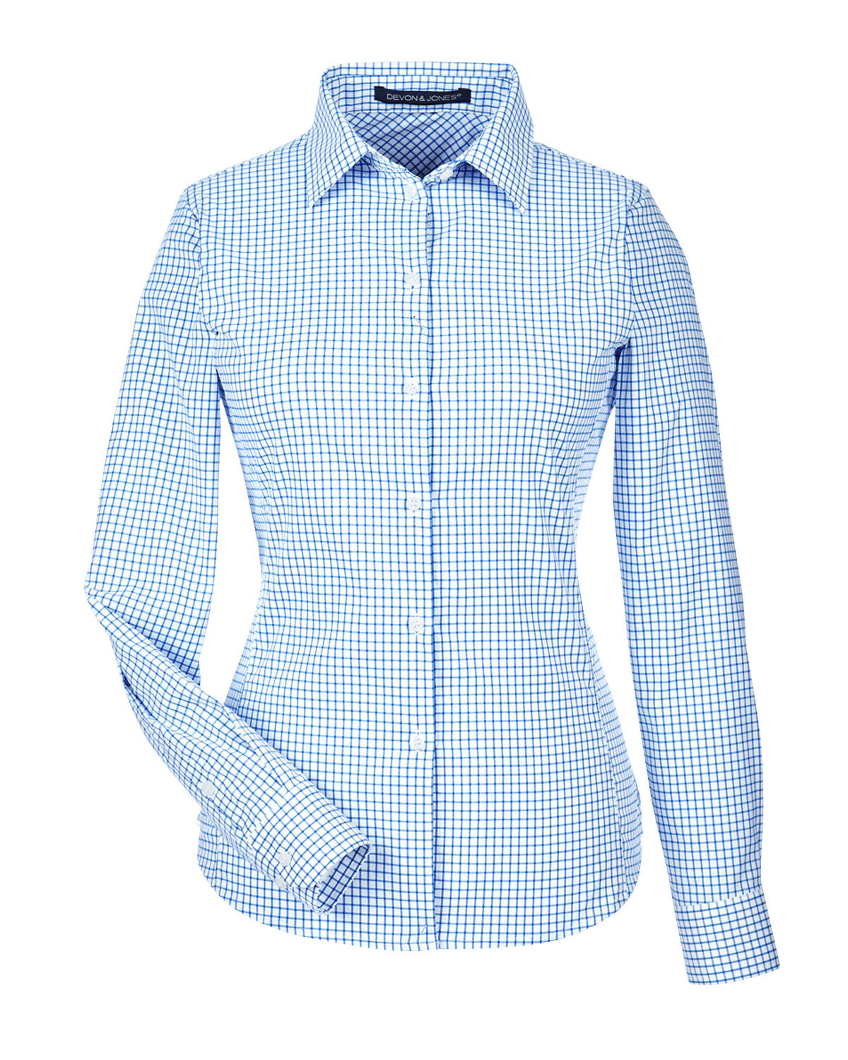 Devon & Jones CrownLux Performance™ Ladies' Micro Windowpane Shirt