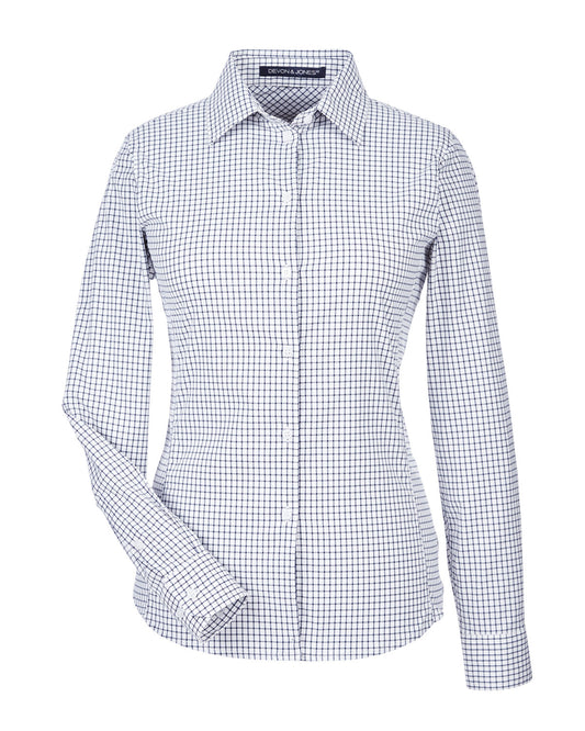 Devon & Jones CrownLux Performance™ Ladies' Micro Windowpane Shirt